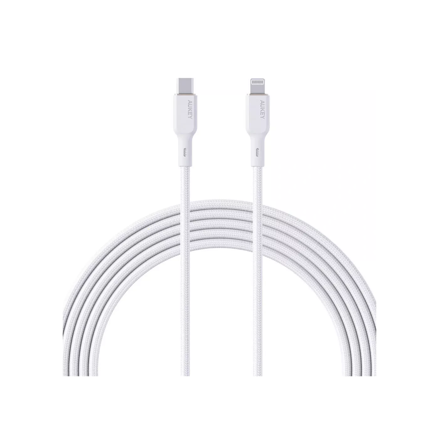 Aukey Nylon Lightning (1.8m) Braided Cable - White