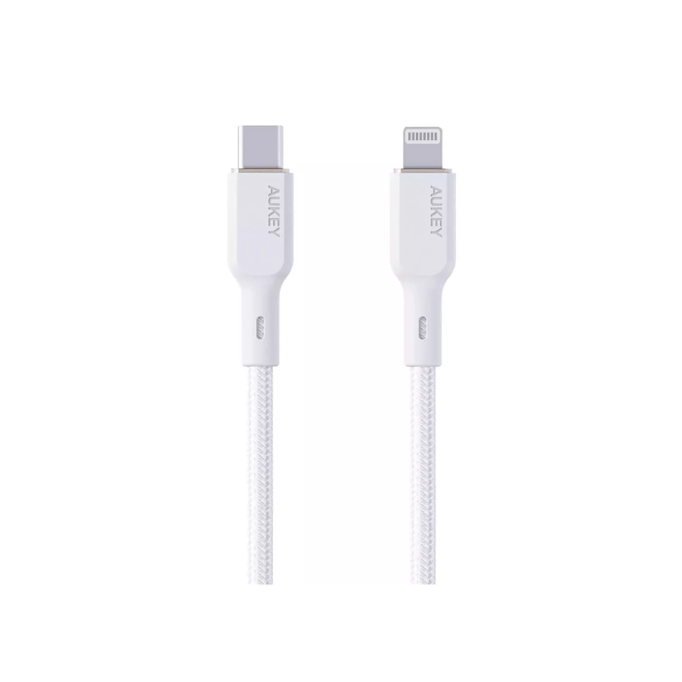 Aukey Nylon Lightning (1.8m) Braided Cable - White