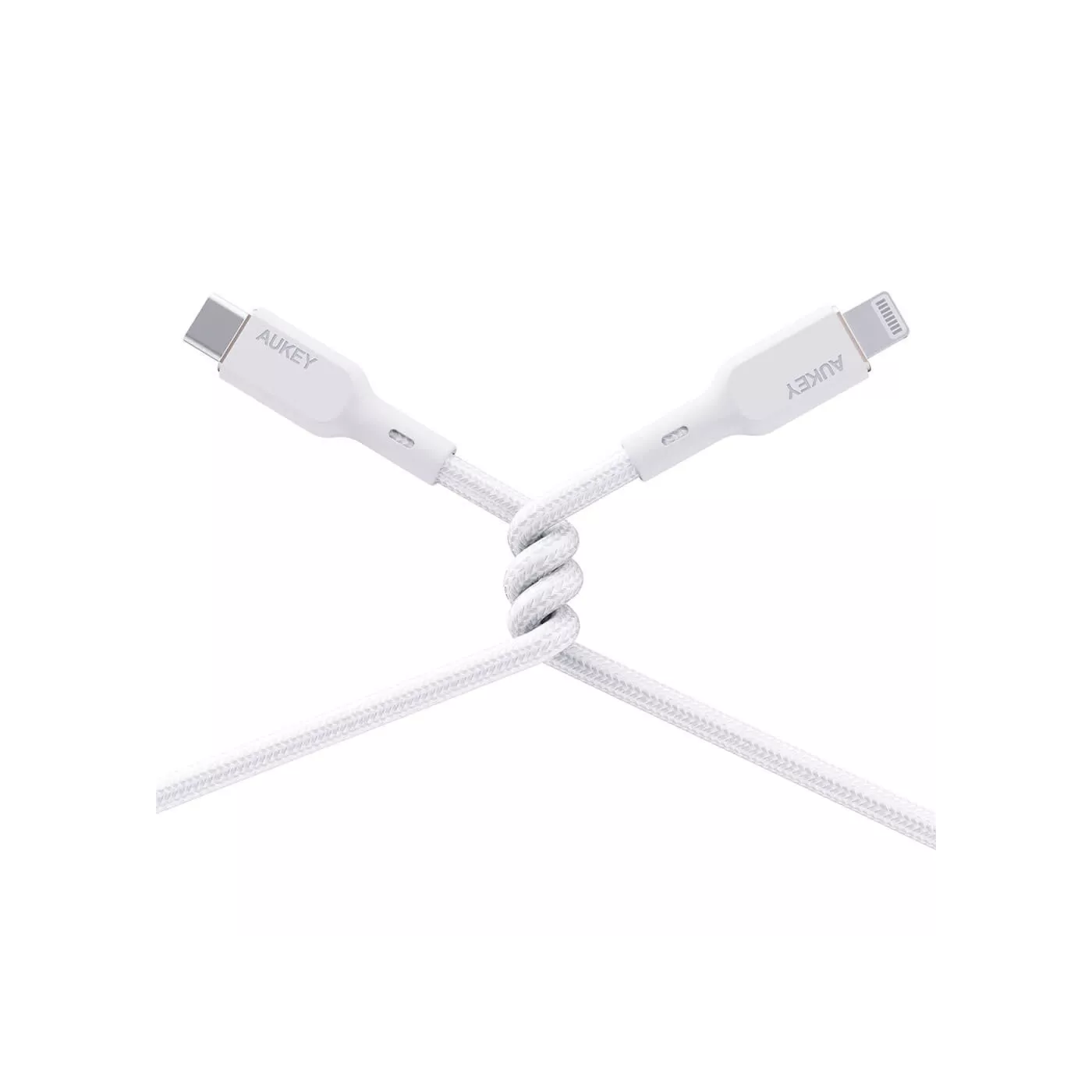Aukey Nylon Lightning (1.8m) Braided Cable - White