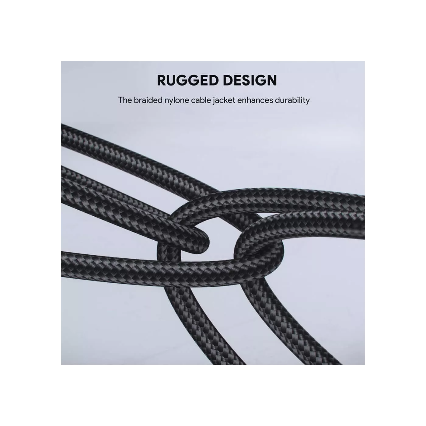 Aukey Nylon USB-C to USB-C (1.8m) Braided Cable - Black