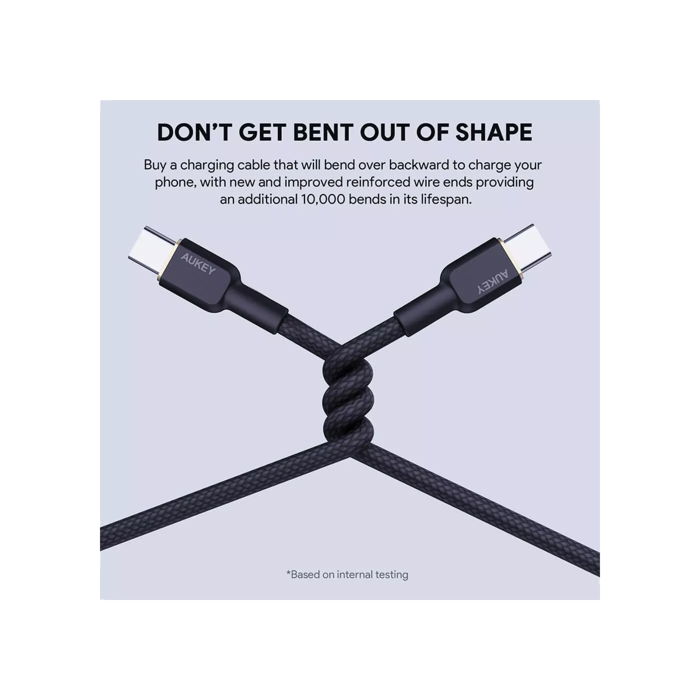 Aukey Nylon USB-C to USB-C (1.8m) Braided Cable - Black