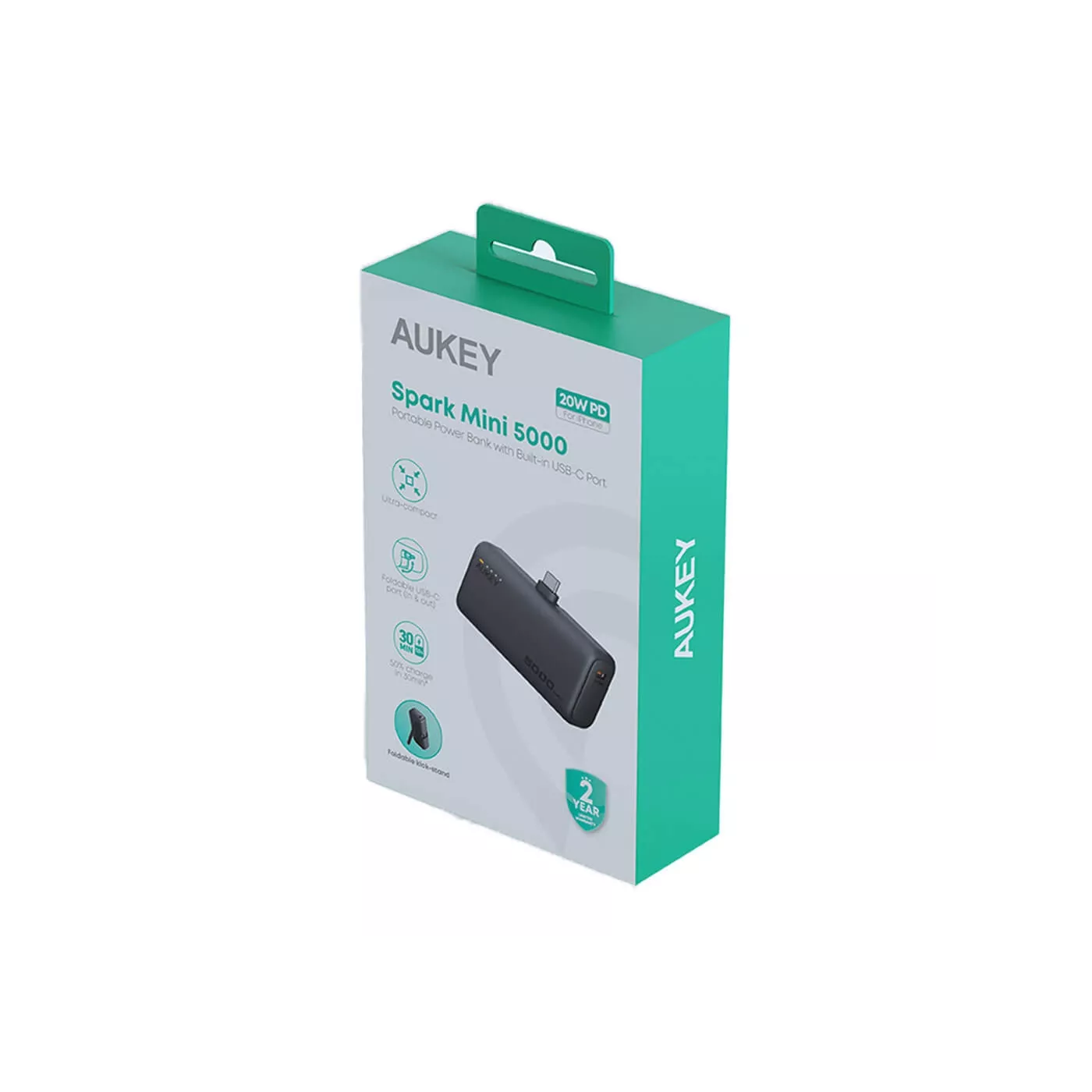 Aukey Spark 5K MagSafe Power Bank - Gray