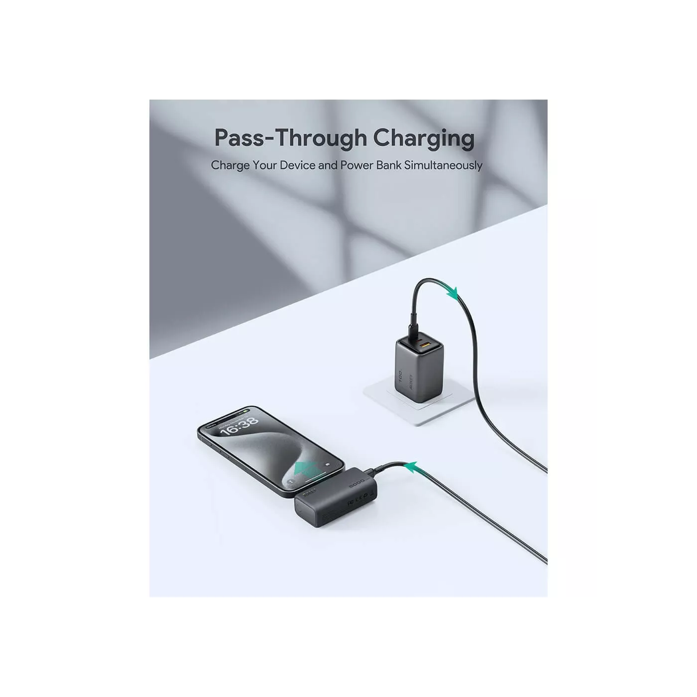 Aukey Spark 5K MagSafe Power Bank - Gray