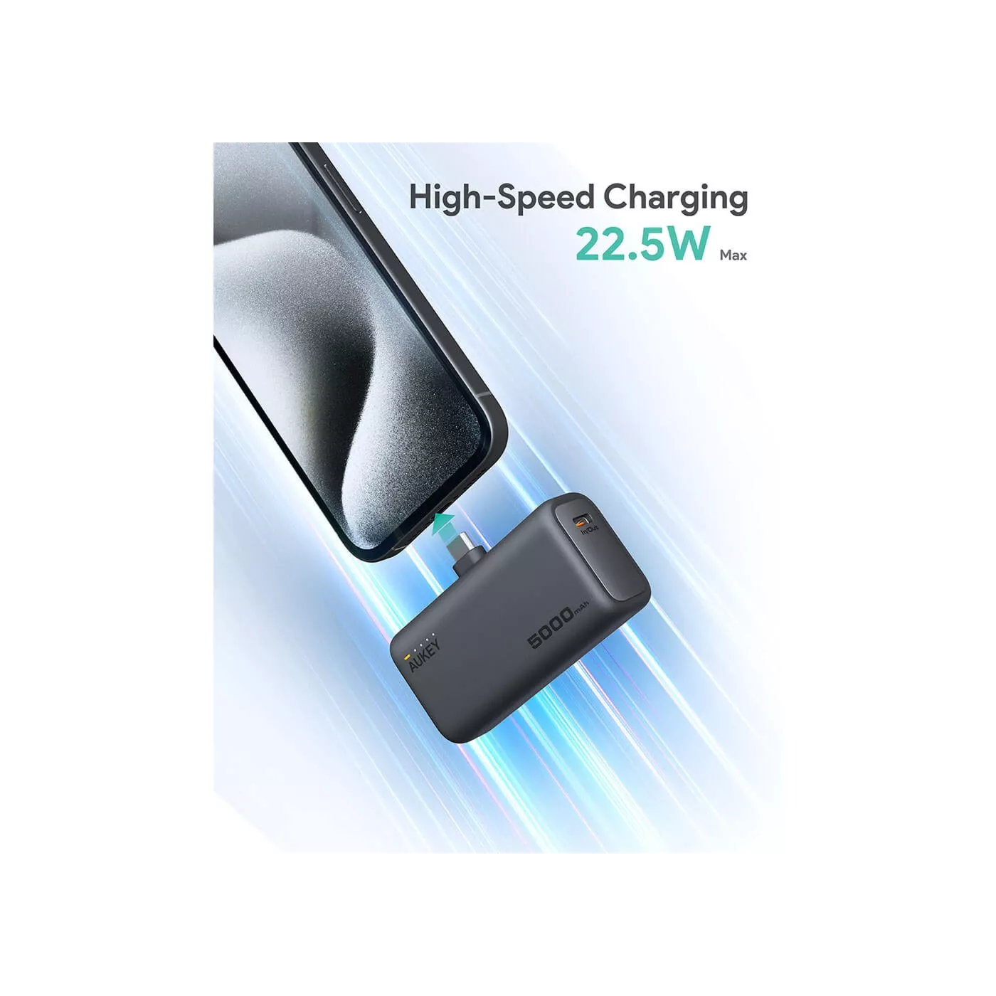Aukey Spark 5K MagSafe Power Bank - Gray