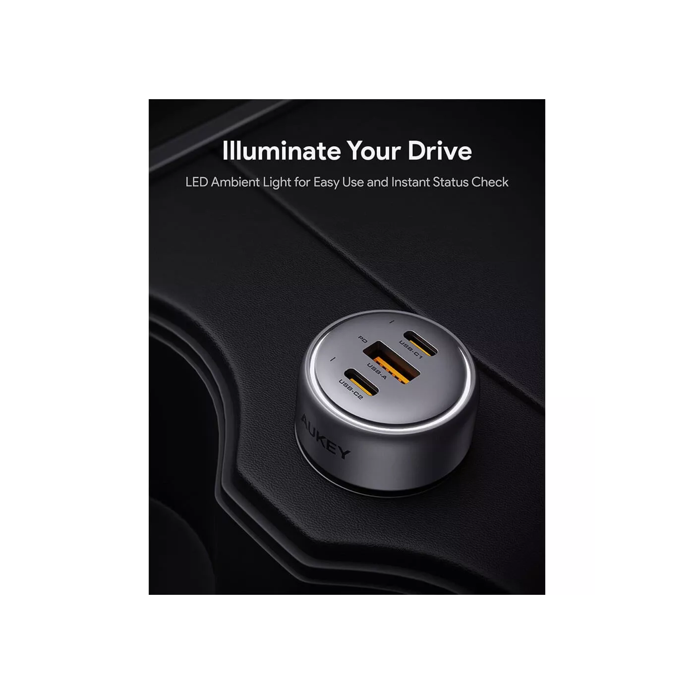 Aukey Pathfinder 66W Car Charger - Gray