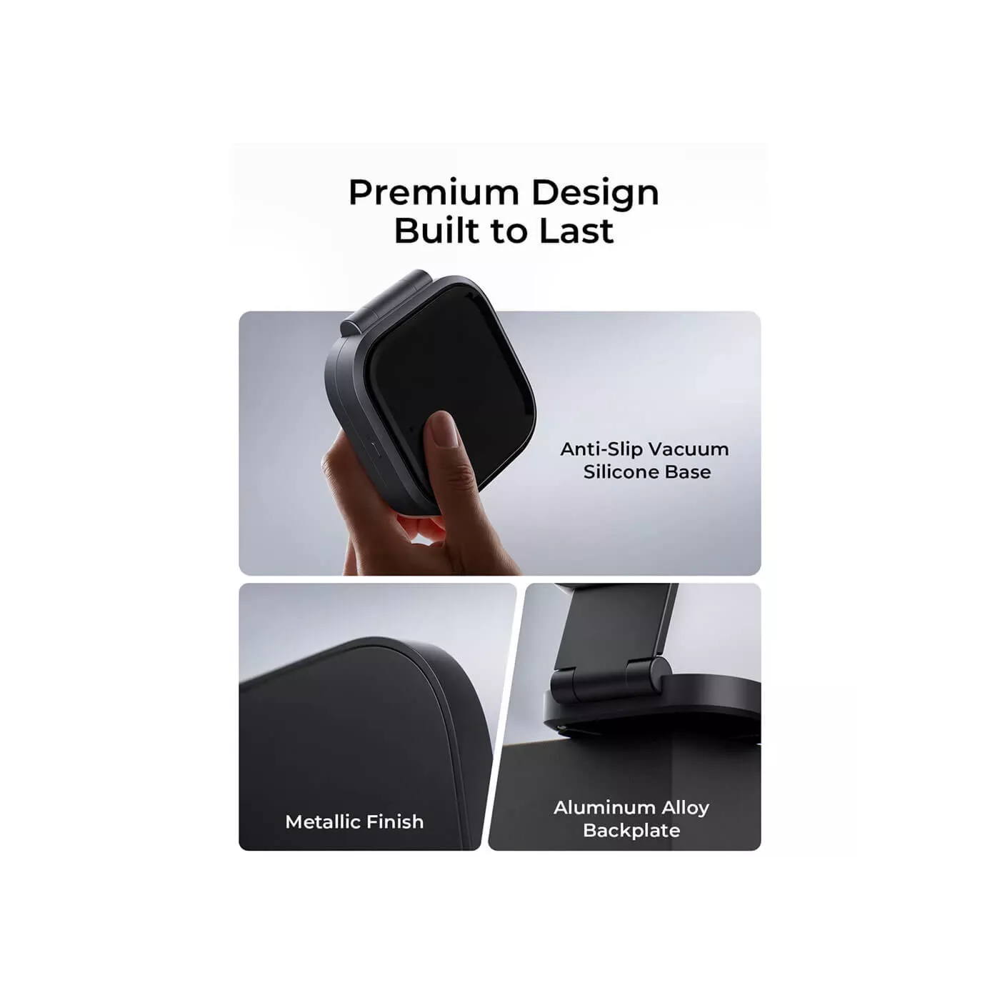 Aukey Magfusion Qi2 2in1 15W Foldable Charger - Gray