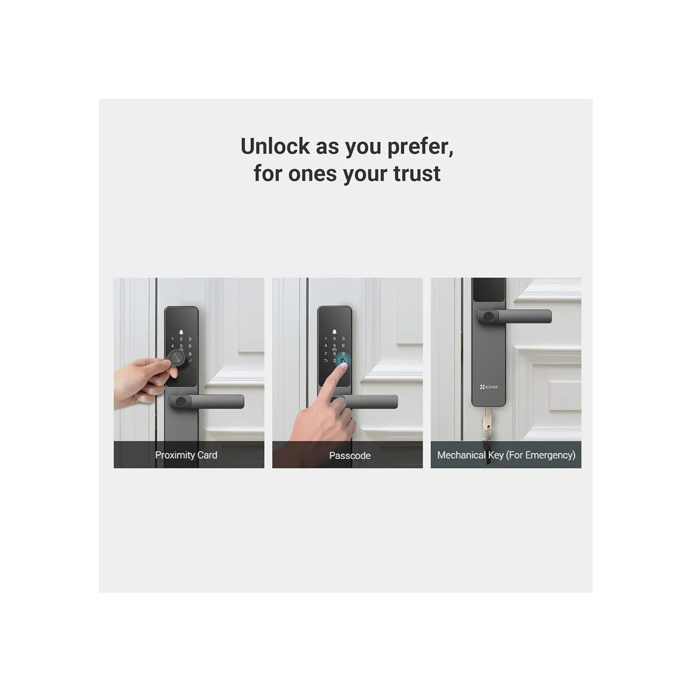 EZVIZ DL05 Smart Fingerprint Lock - Grey/Black