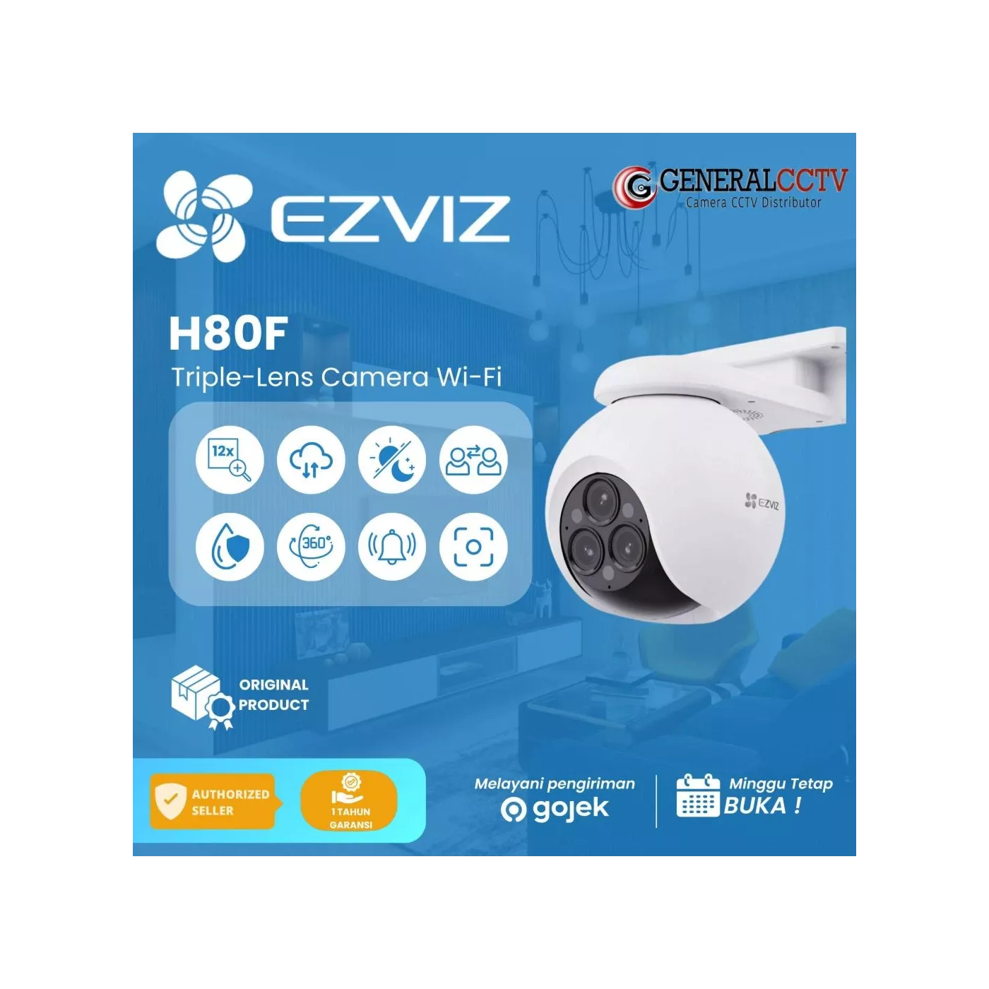 EZVIZ H80f Multi 2K+3 Triple-Lens Smart Home Wi-Fi Camera