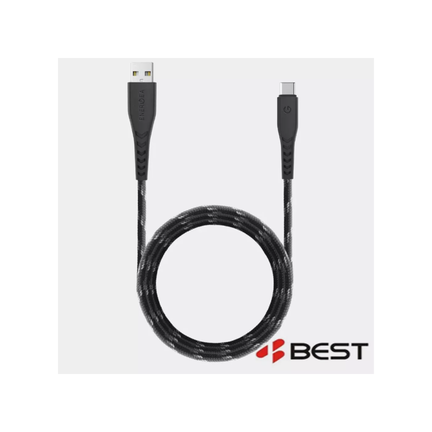 Energea Nyloflex USB-A to USB-C (1.5m) Universal Cable - Black