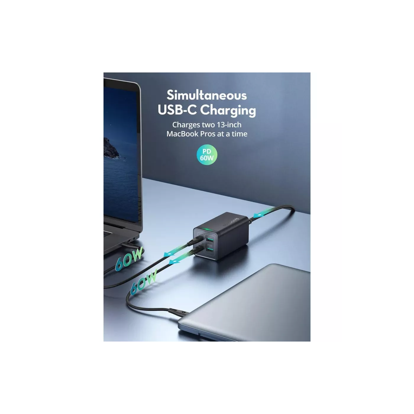Ravpower PD 120W 4 Port 100W Cable Port Charger - Black