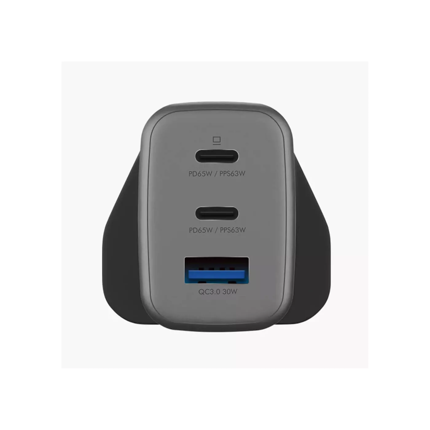 Energea Ampcharge GaN 65W UK Wall Charger - Gunmetal