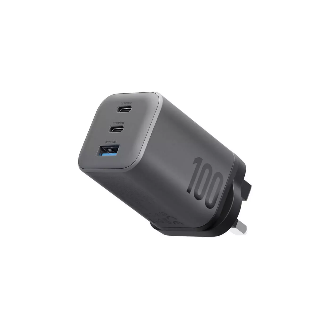 Energea AmpCharge Mini 100W Wall Charger - Gunmetal