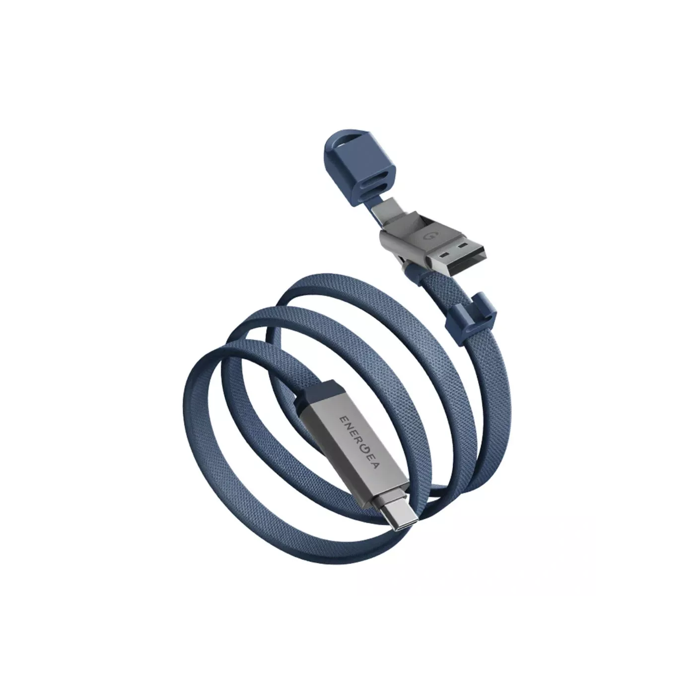 Energea Sheath Travel 2-in-1 USB-C 60W (1.2m) Cable - Blue