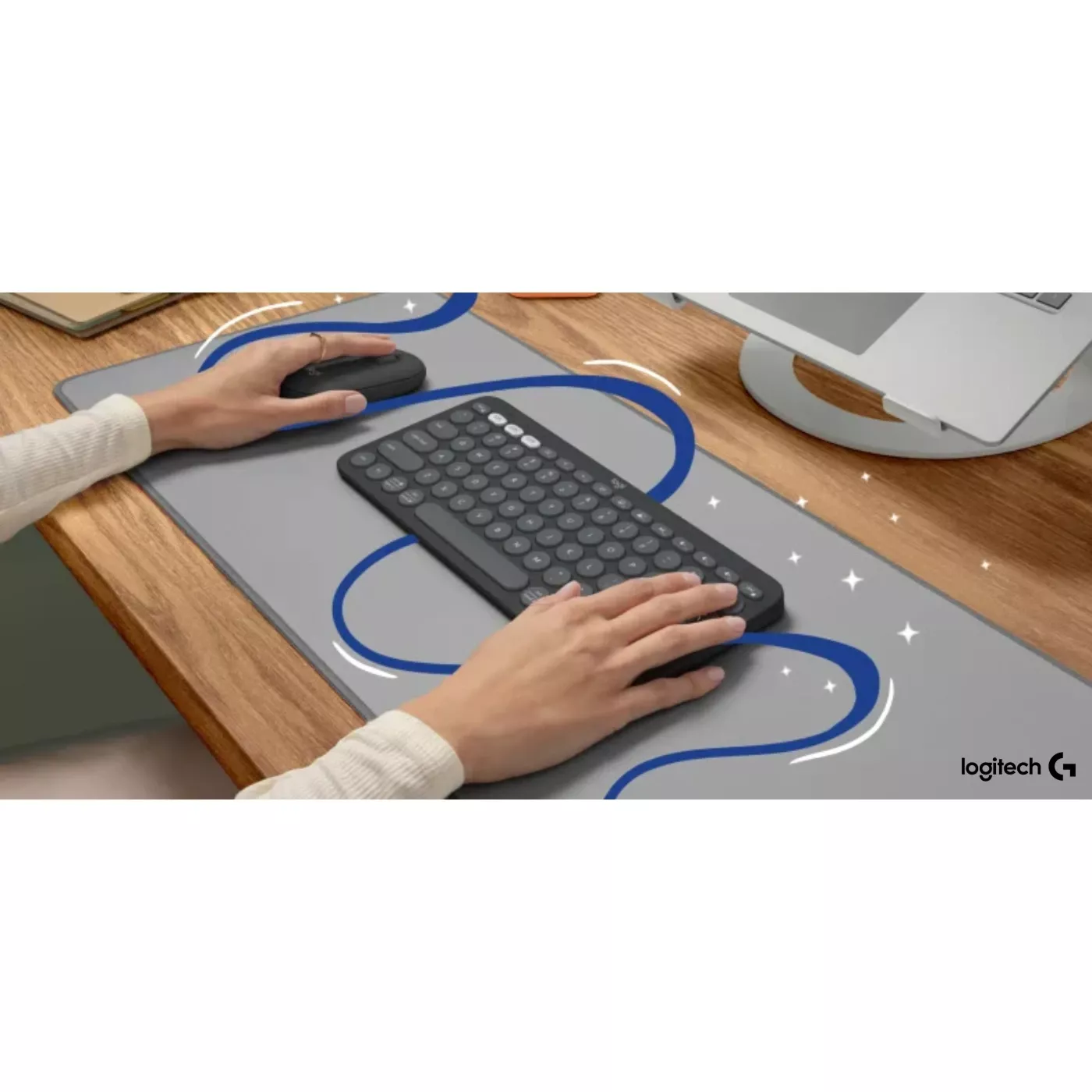 Logitech Pebble Keys 2 K380s Keyboard En/Ar - Graphite