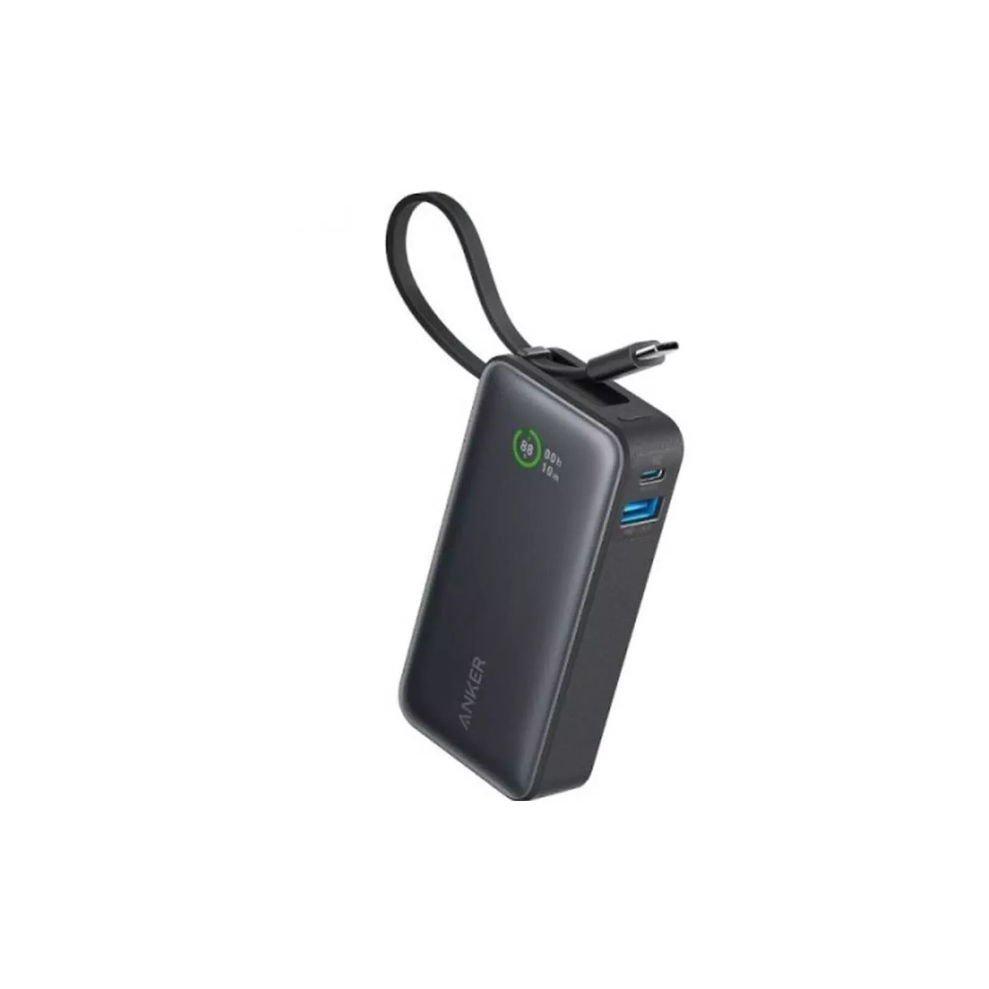 Anker Nano 30W Built-in USB-C Cable 10K PD Power Bank - Black