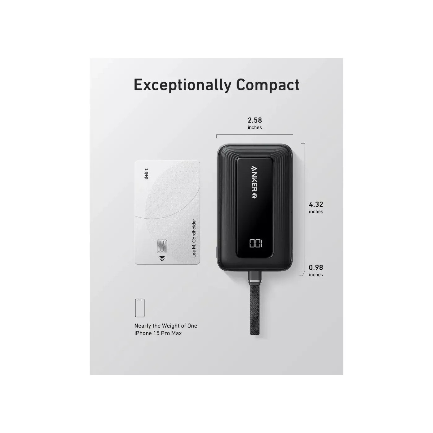 Anker Zolo 35W 10K mAh Built-in 2USBC Power Bank - Black