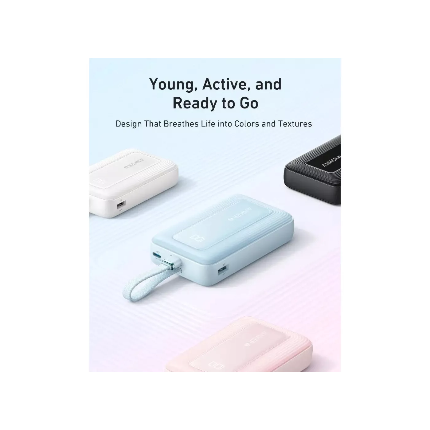 Anker Zolo 20K 30W USB-C Cable Power Bank - Blue