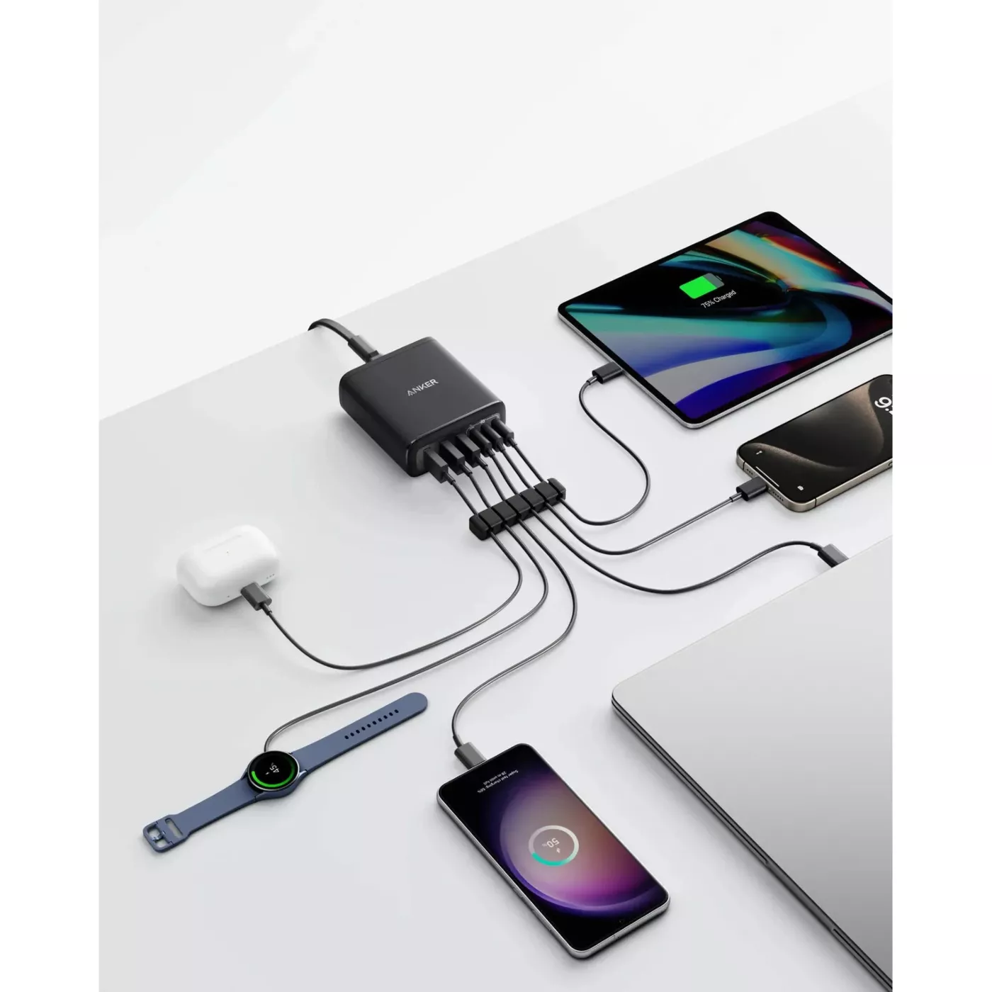 Anker 112W 6 Ports GaN Charger Hub - Black