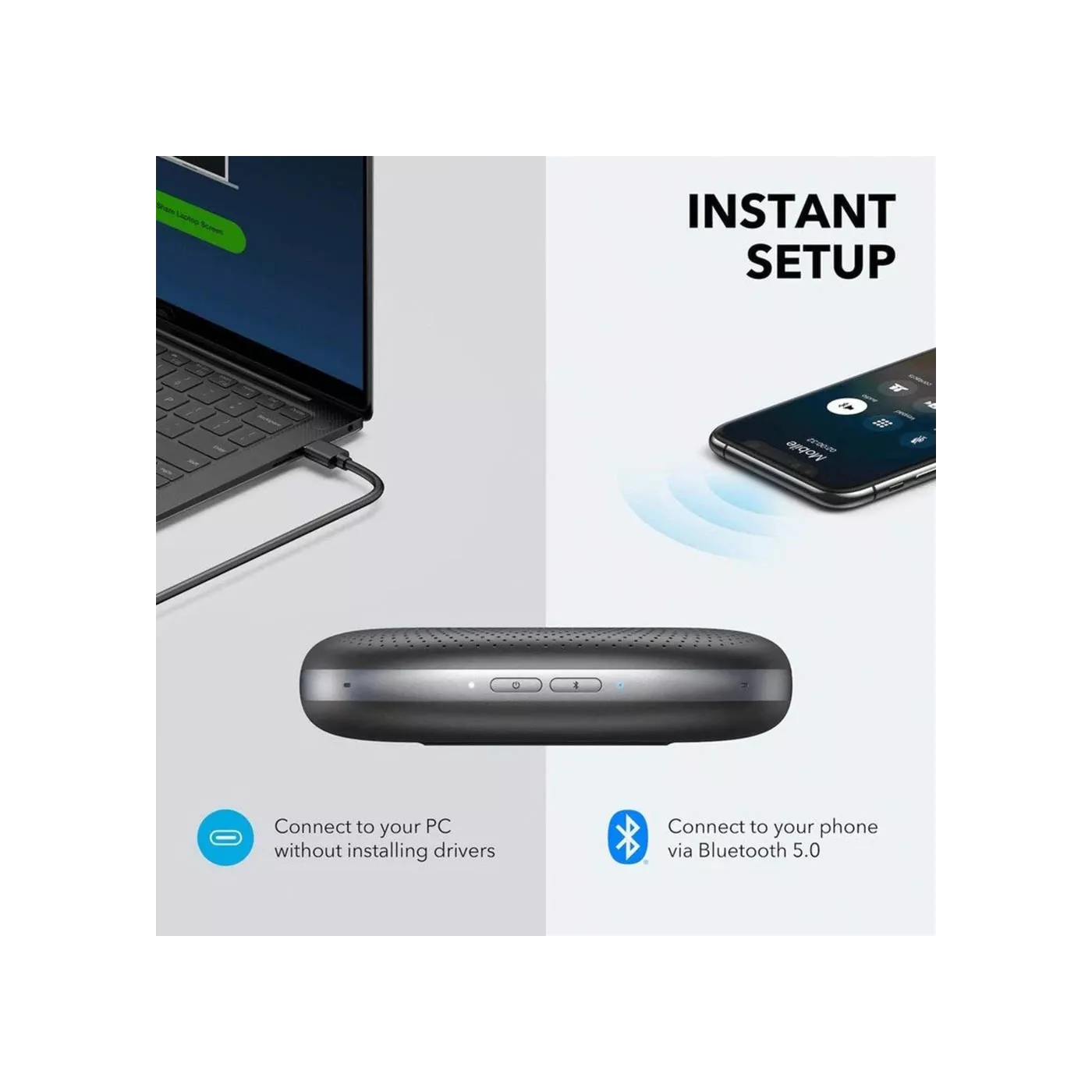 Anker PowerConf Bluetooth & Speakerphone USB - Black