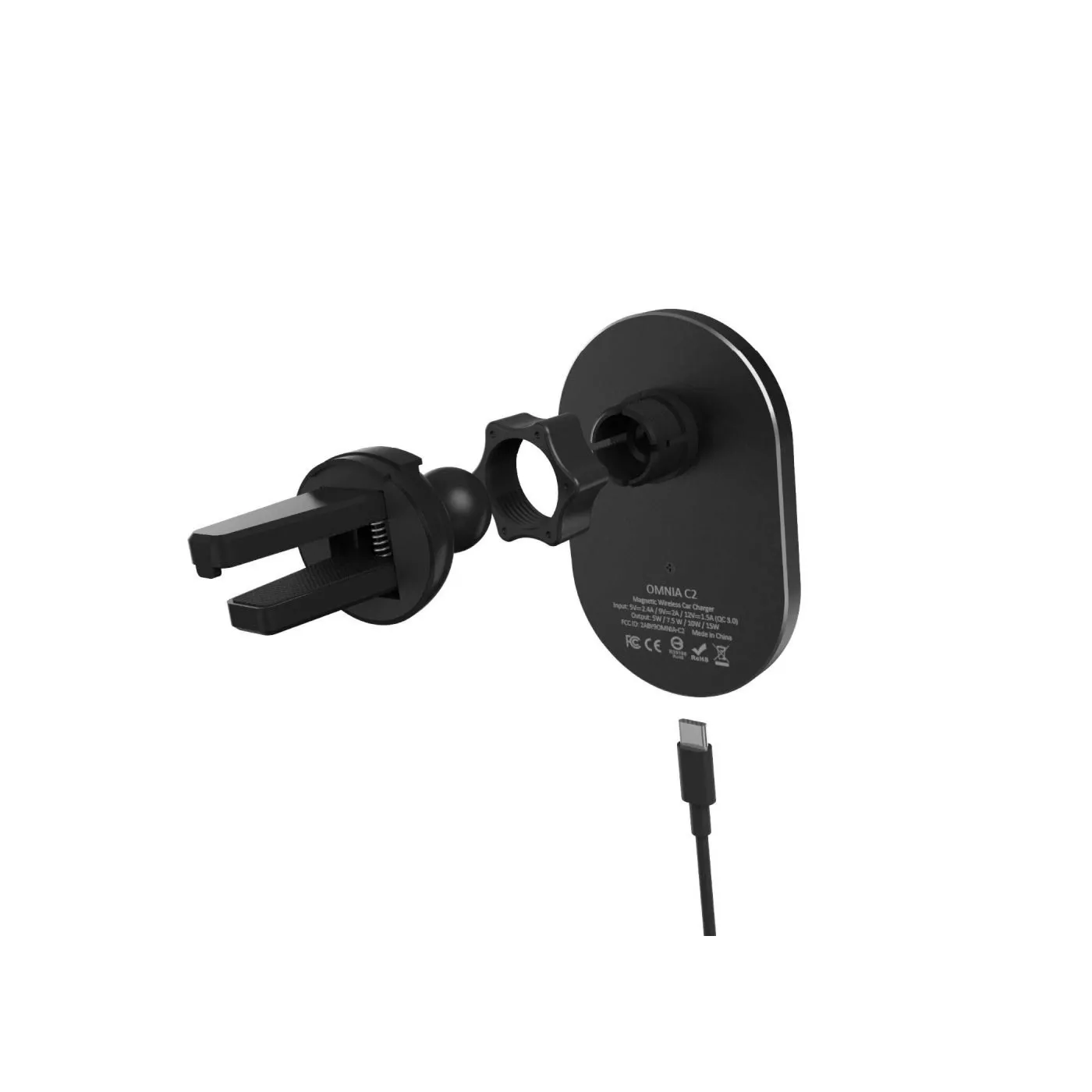 Adam Elements Omnia C2 MagSafe Wireless Car Charger - Black