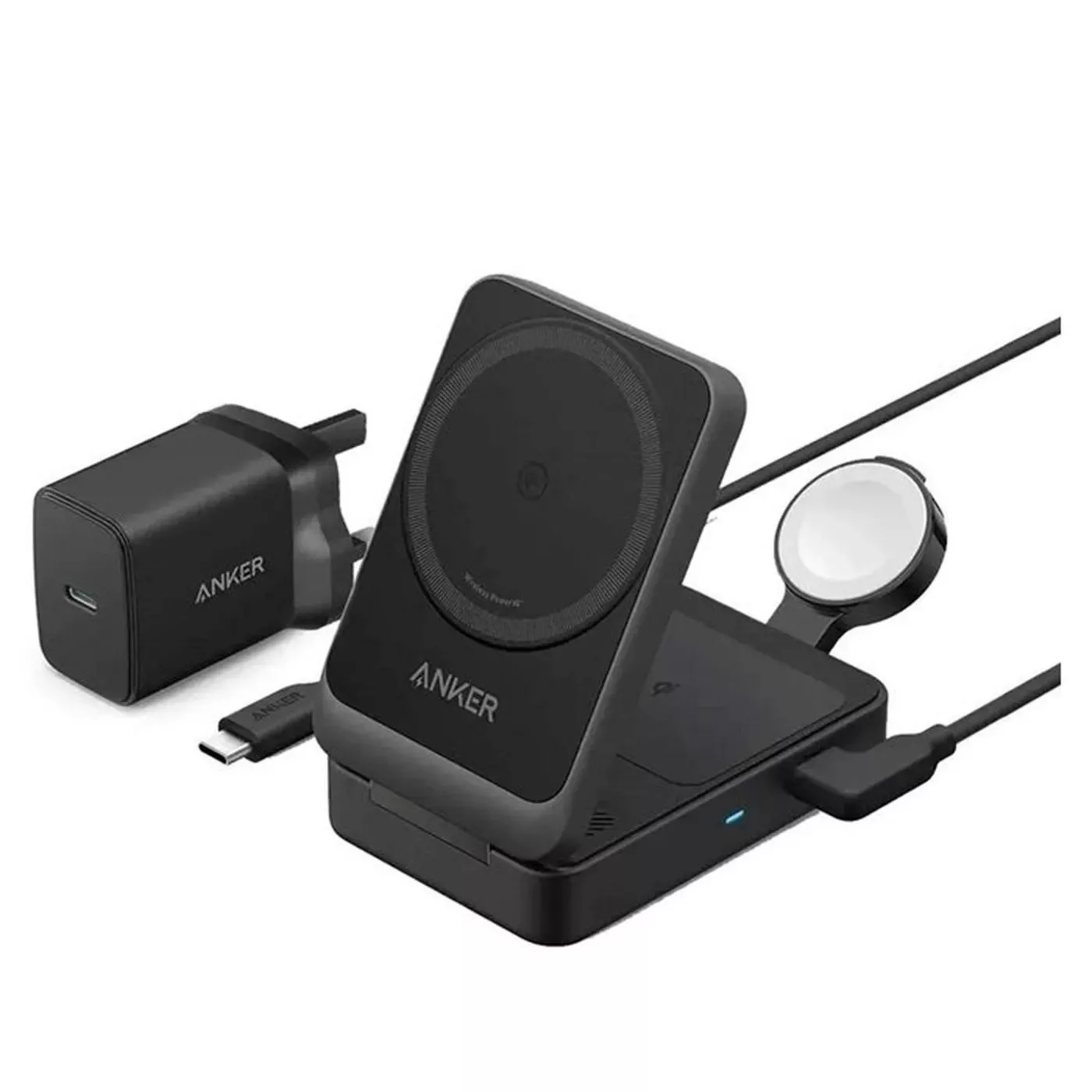 Anker MagGo 15W Foldable 3in1 Wireless Charger - Black