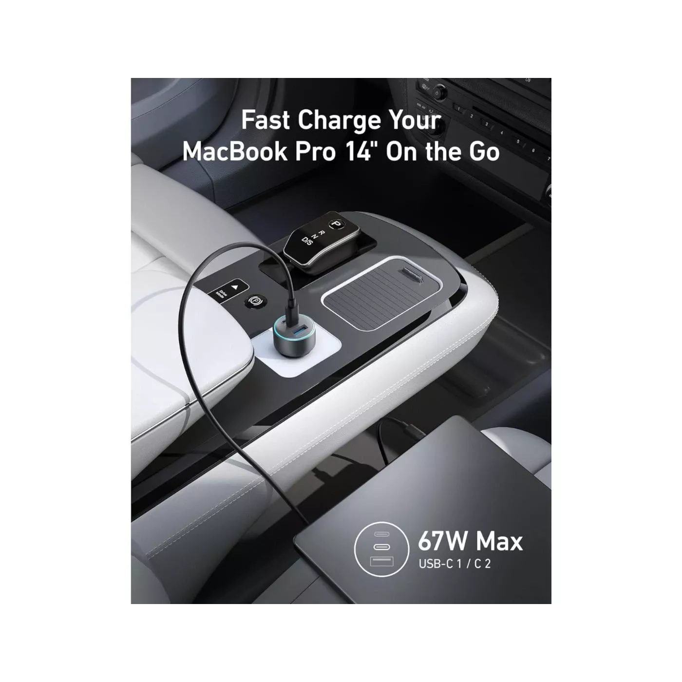 Anker 335 67W Cable Bundle Car Charger - Black