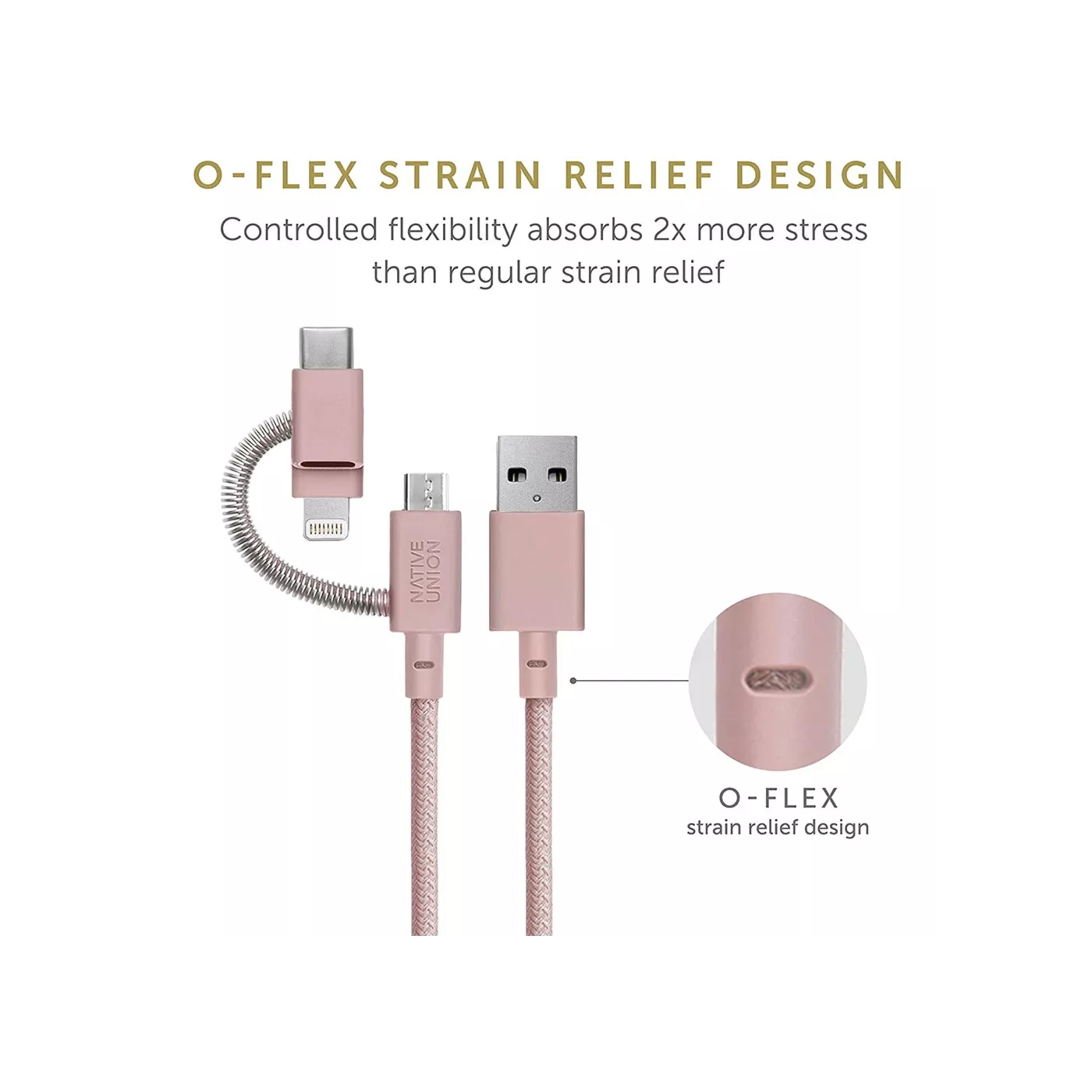 Native Union Universal Belt (2m) Cable - Rose