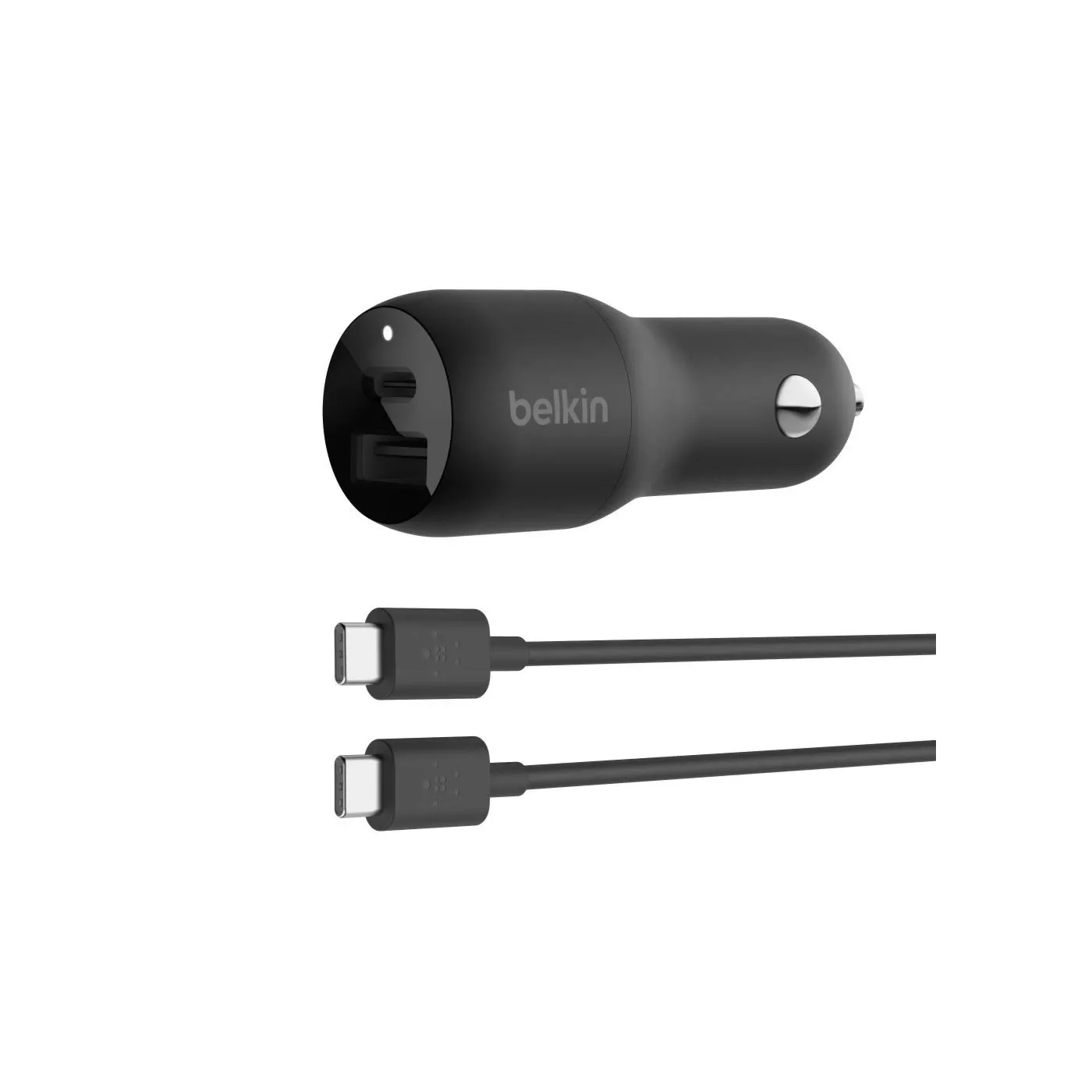 Belkin Dual USB-C 25W / USB-A 12W Car Charger - Black
