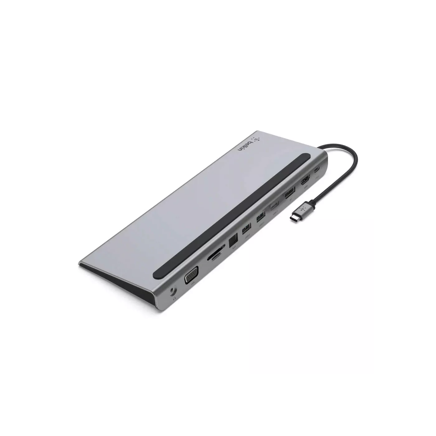 Belkin 11-in-1 Multiport Hub (100W/3× USB-A/HDMI/VGA/SD/3.5mm) - Silver