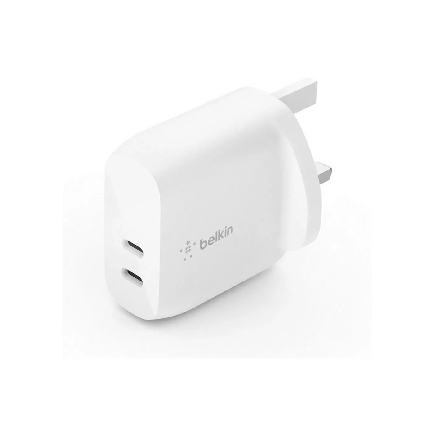 شاحن حائط بمنفذي USB-C PD بقدرة 40 واط - أبيض