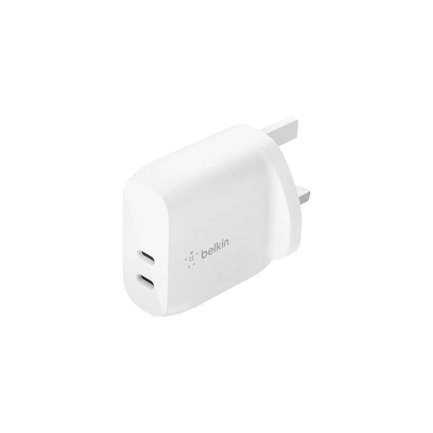 شاحن حائط بمنفذي USB-C PD بقدرة 40 واط - أبيض