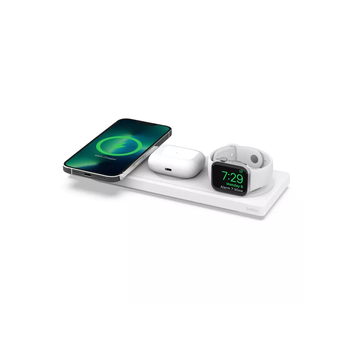 Belkin - 3-In-1 Wireless Charging Pad With MagSafe - White
