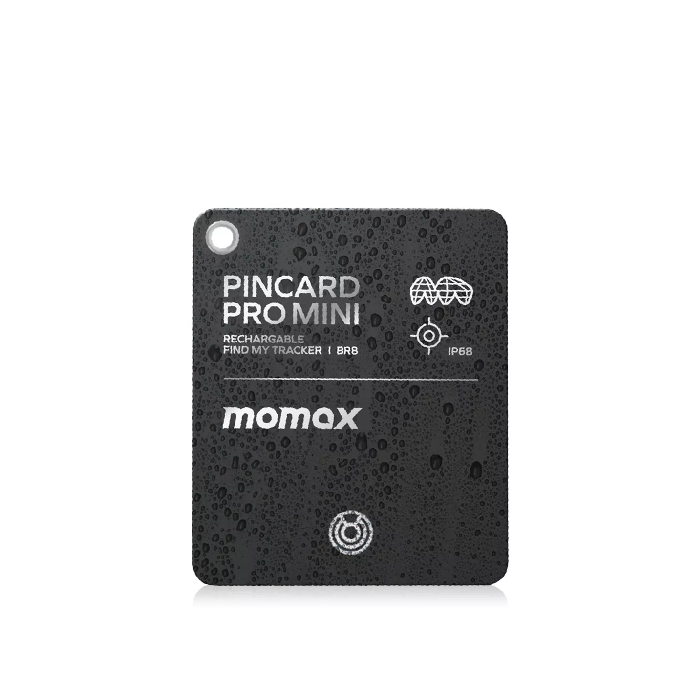 Momax PinCard Pro Mini Rechargeable Tracker - Black