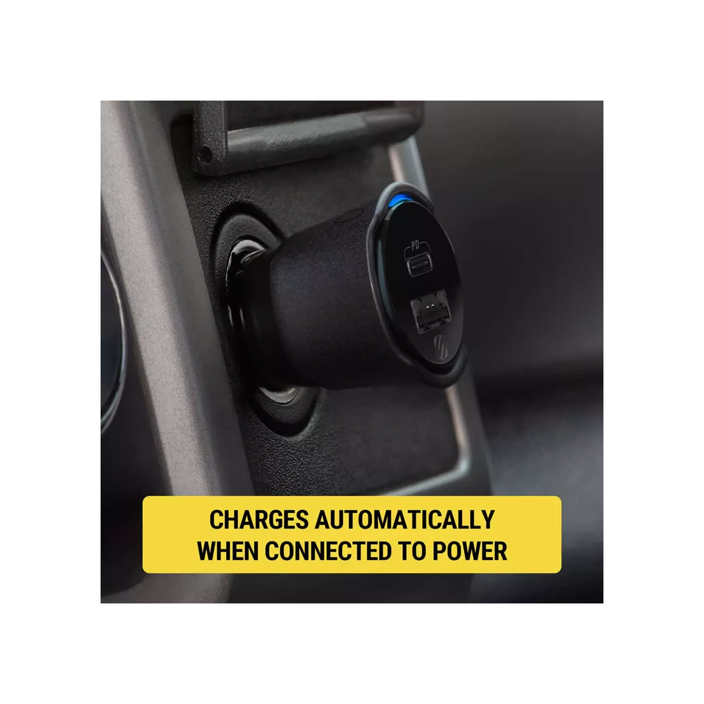 Scosche FoundIT 32W USB-C USB-A Car Charger & Locator - Black