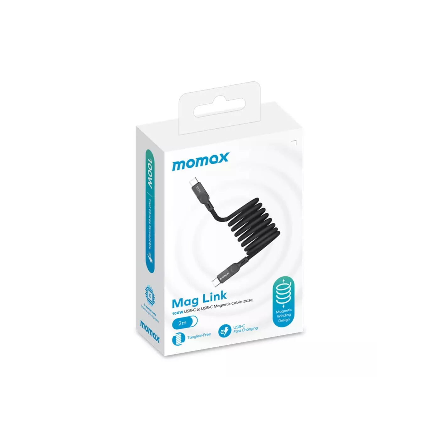 Momax MagLink 100W Magnetic USB-C to USB-C Cable (2m)