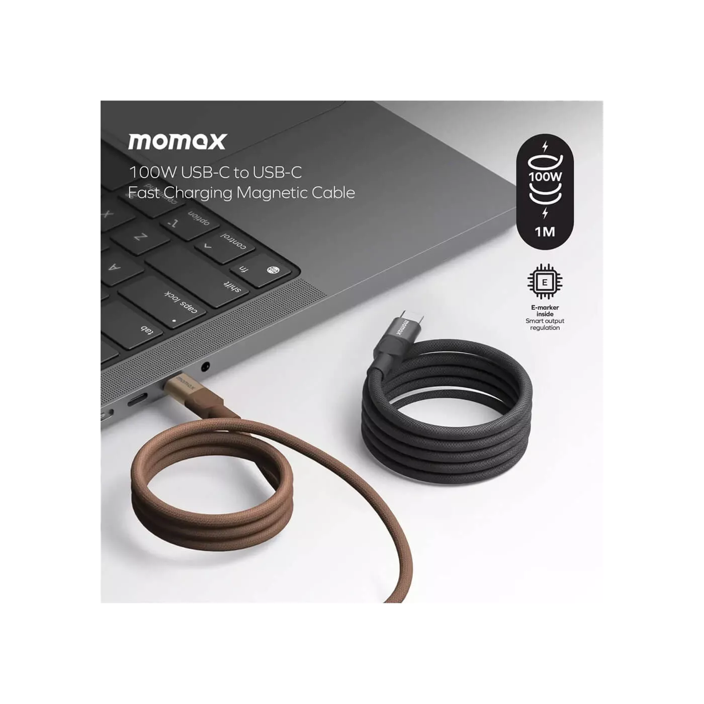 Momax MagLink 100W Magnetic USB-C to USB-C Cable (1m)