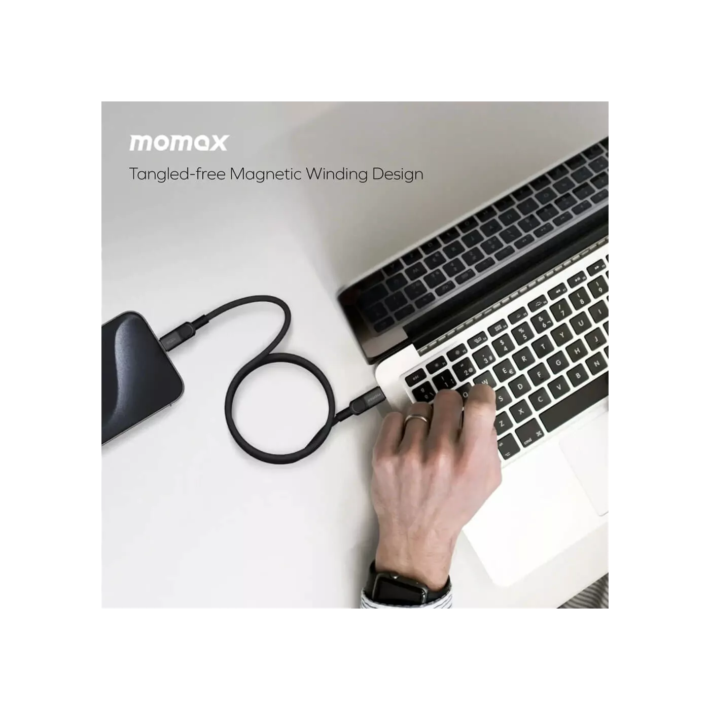 Momax MagLink 100W Magnetic USB-C to USB-C Cable (1m)
