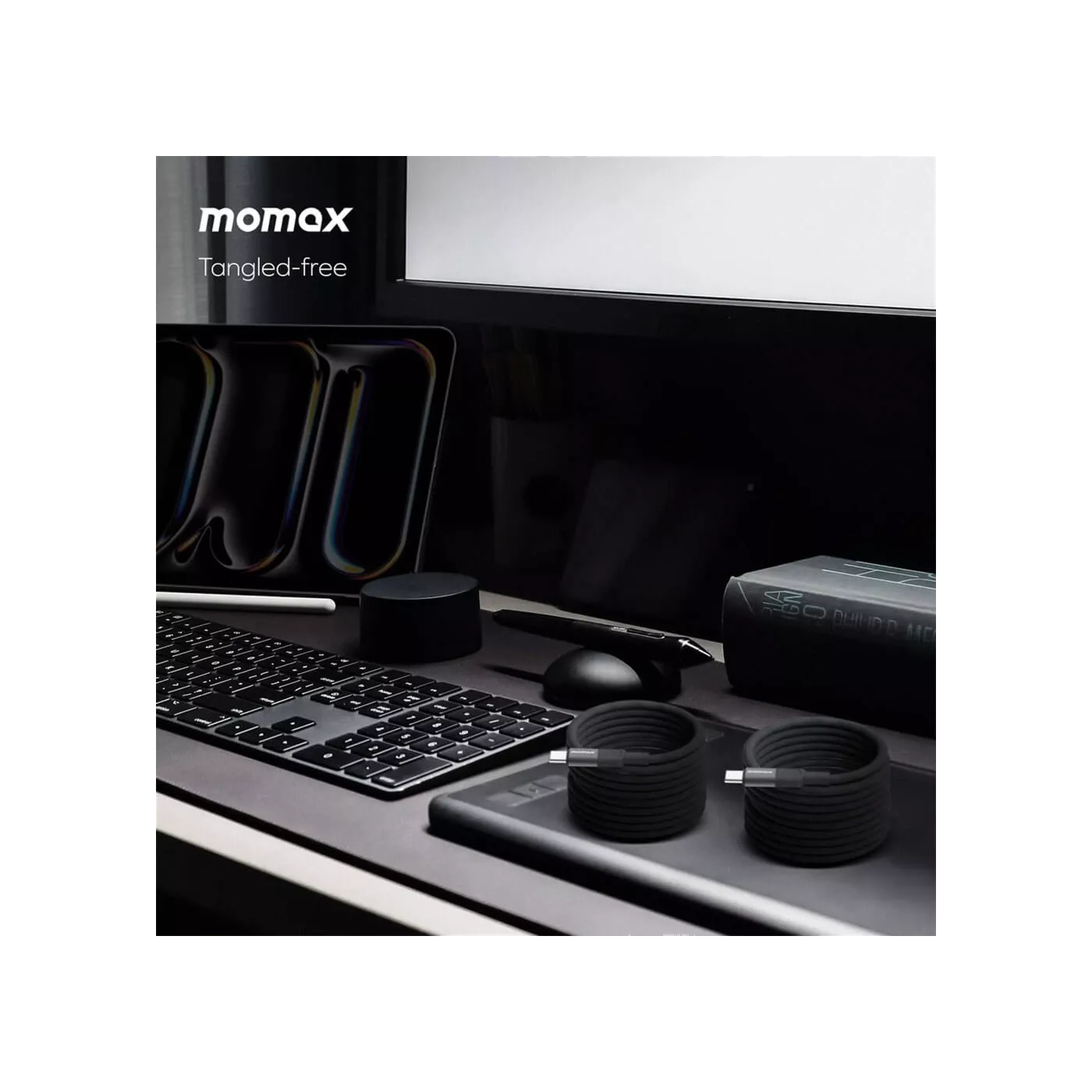 Momax MagLink 240W USB-C to USB-C Magnetic Cable (2m) - Black