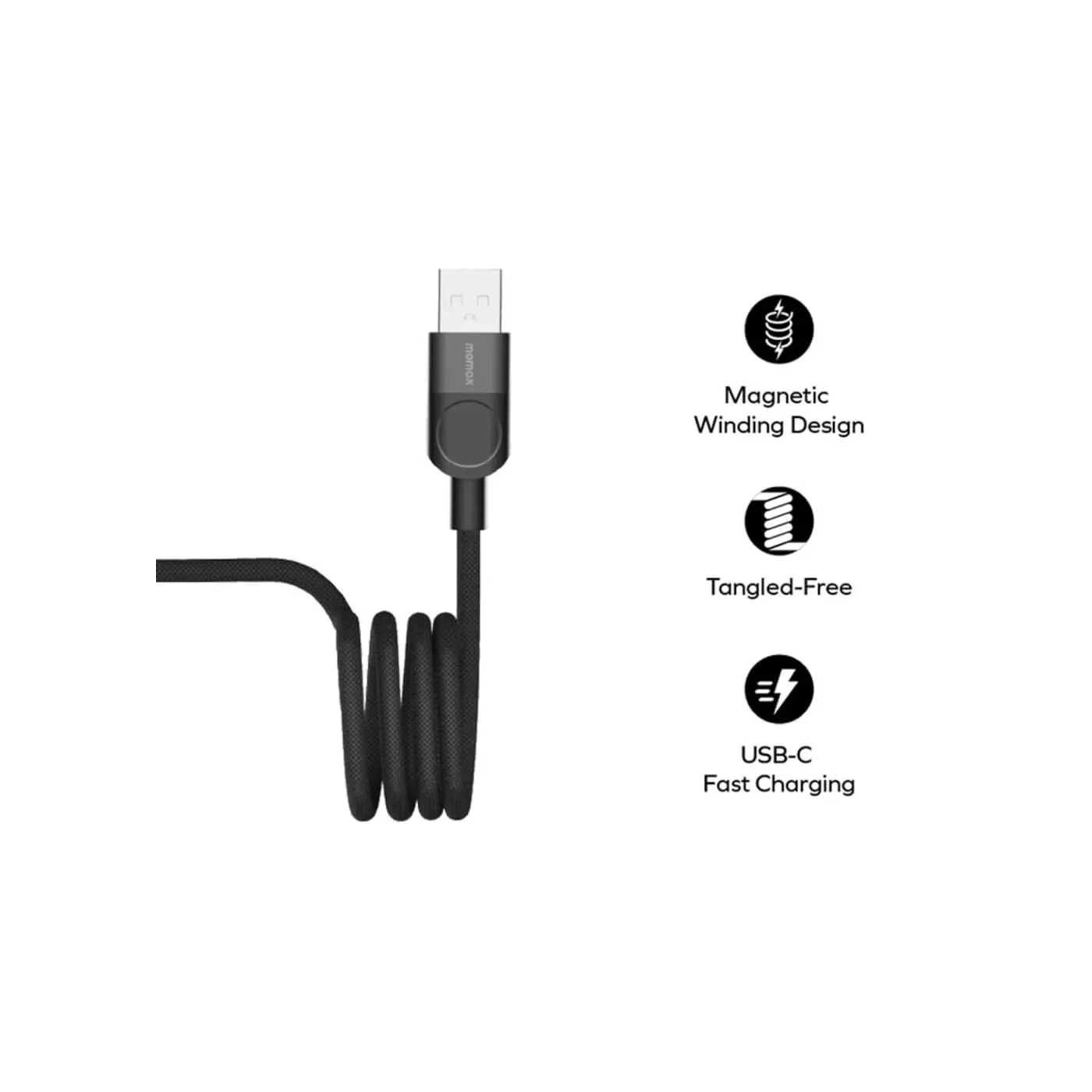 كابل مومكس ماج لينك المغناطيسي من USB-C إلى لايتنينغ بطول 1 متر - أسود