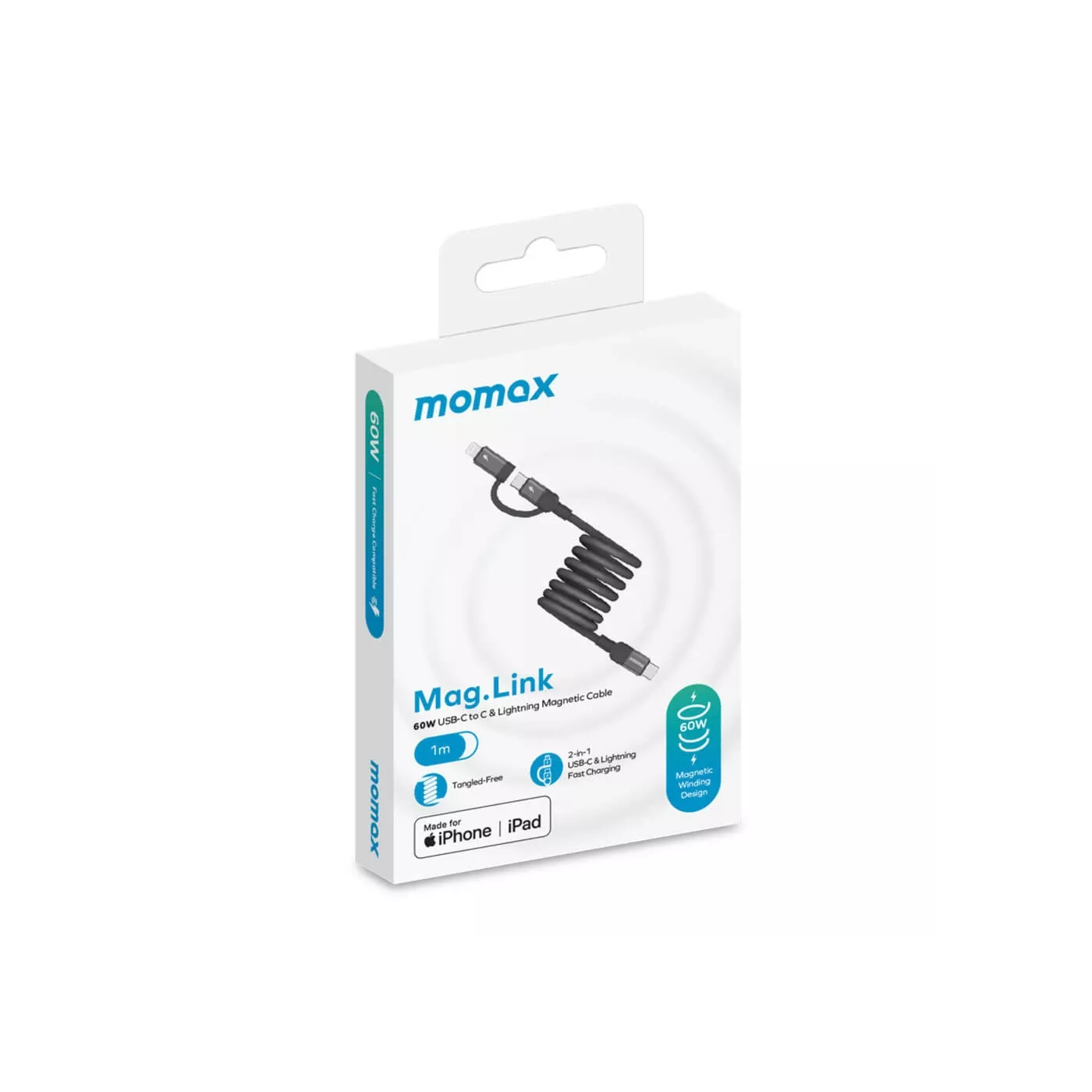 Momax MagLink Magnetic USB-C to Lightning Cable (1m)