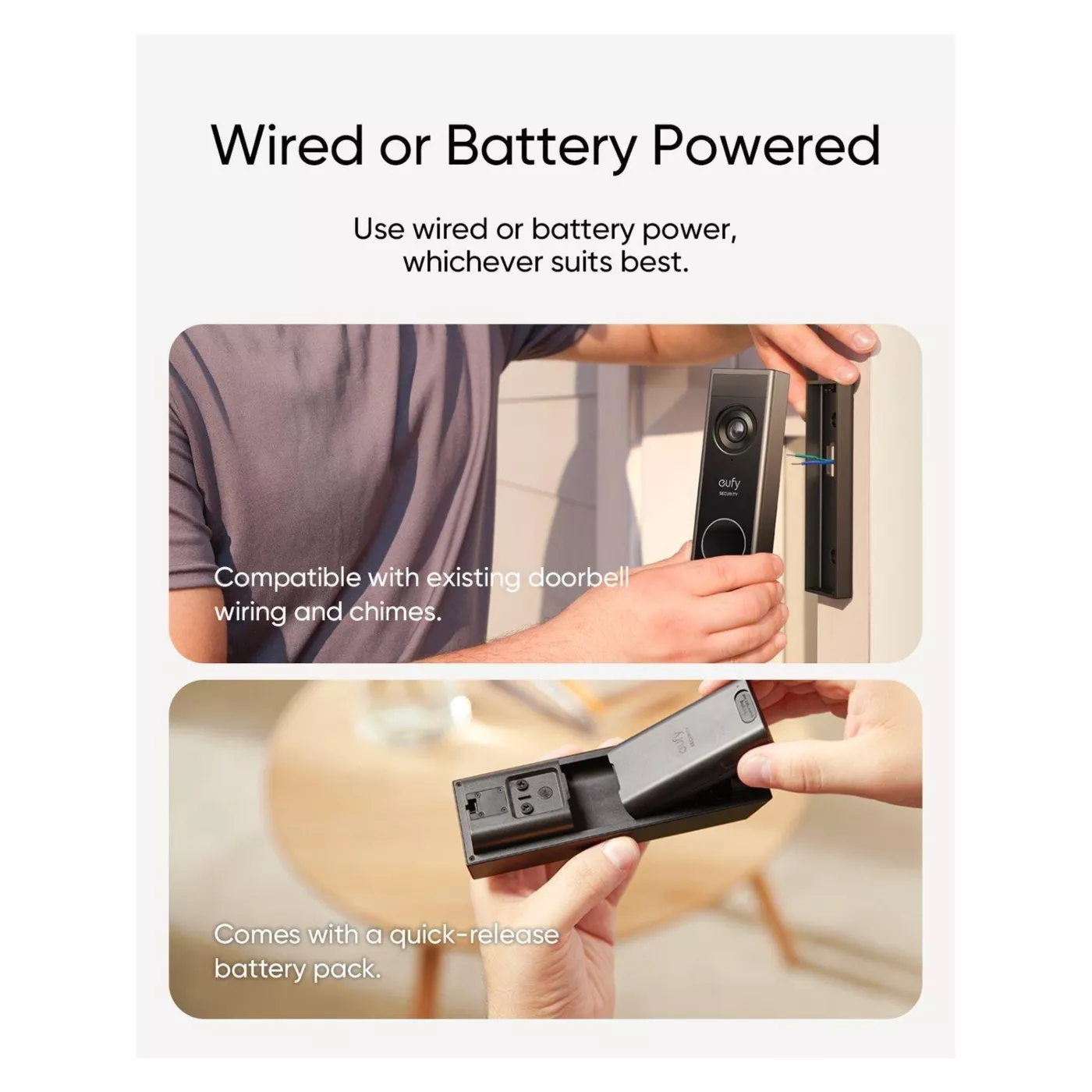 Eufy Video Doorbell E340 Chime 2K Dual Camera - Black
