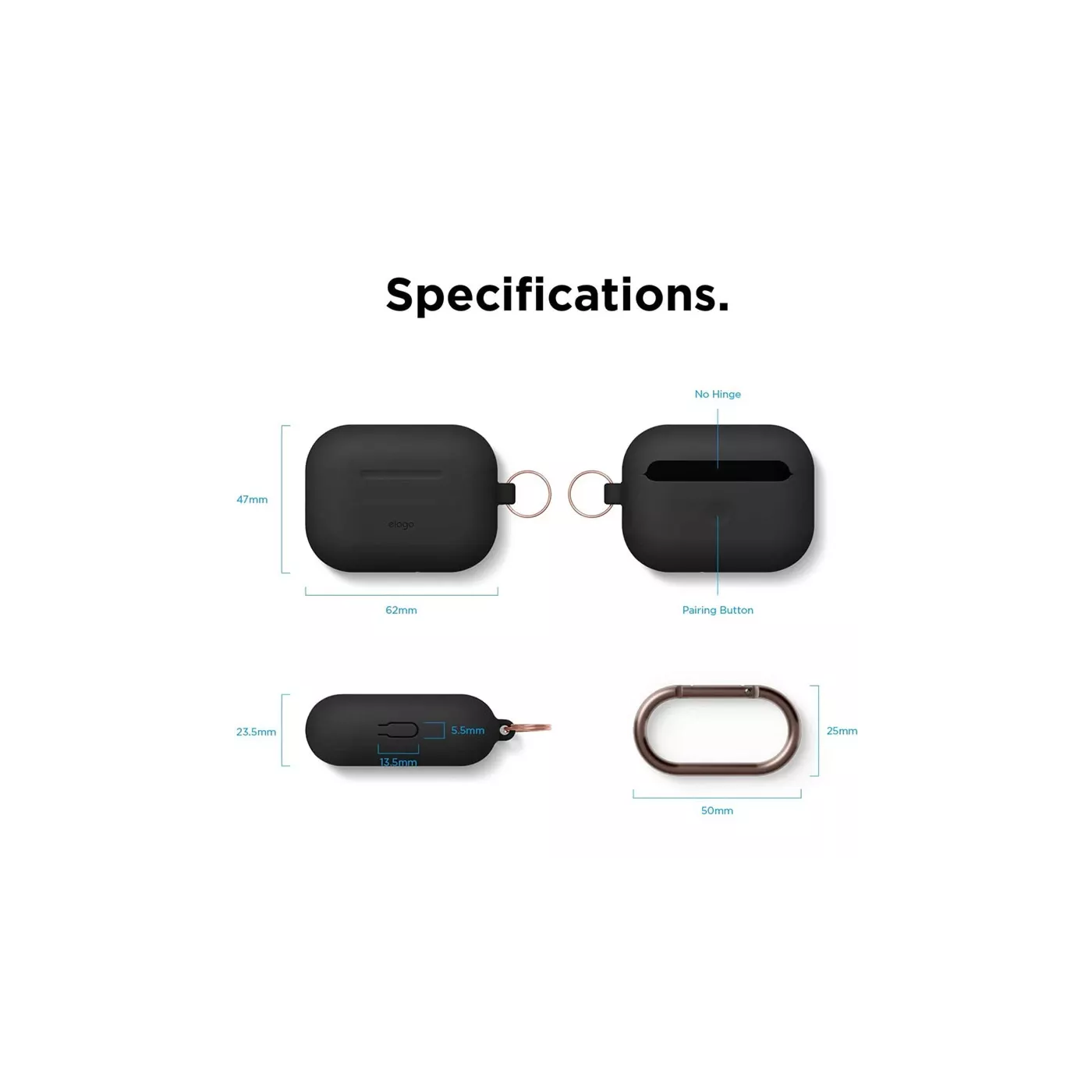 Elago AirPods Pro Slim Hang Case - أسود
