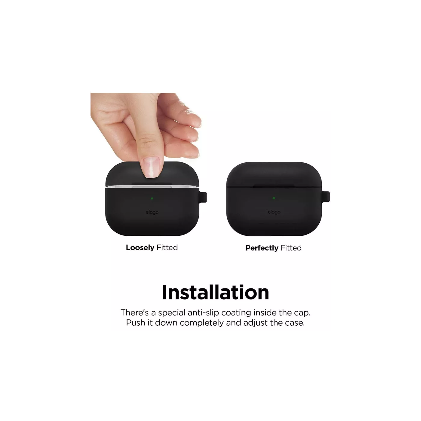 Elago AirPods Pro Slim Hang Case - أسود