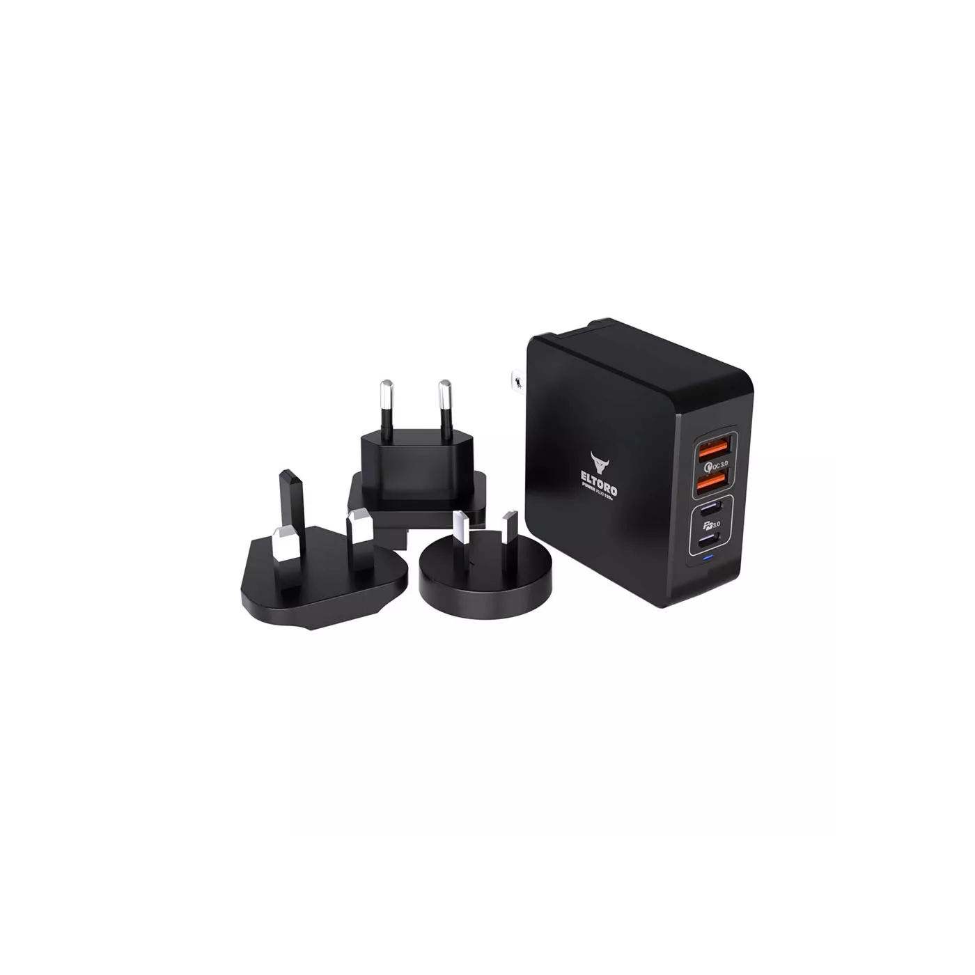 ElToro 120W PD GaN 2USBA 2USBC Universal Charger - Black