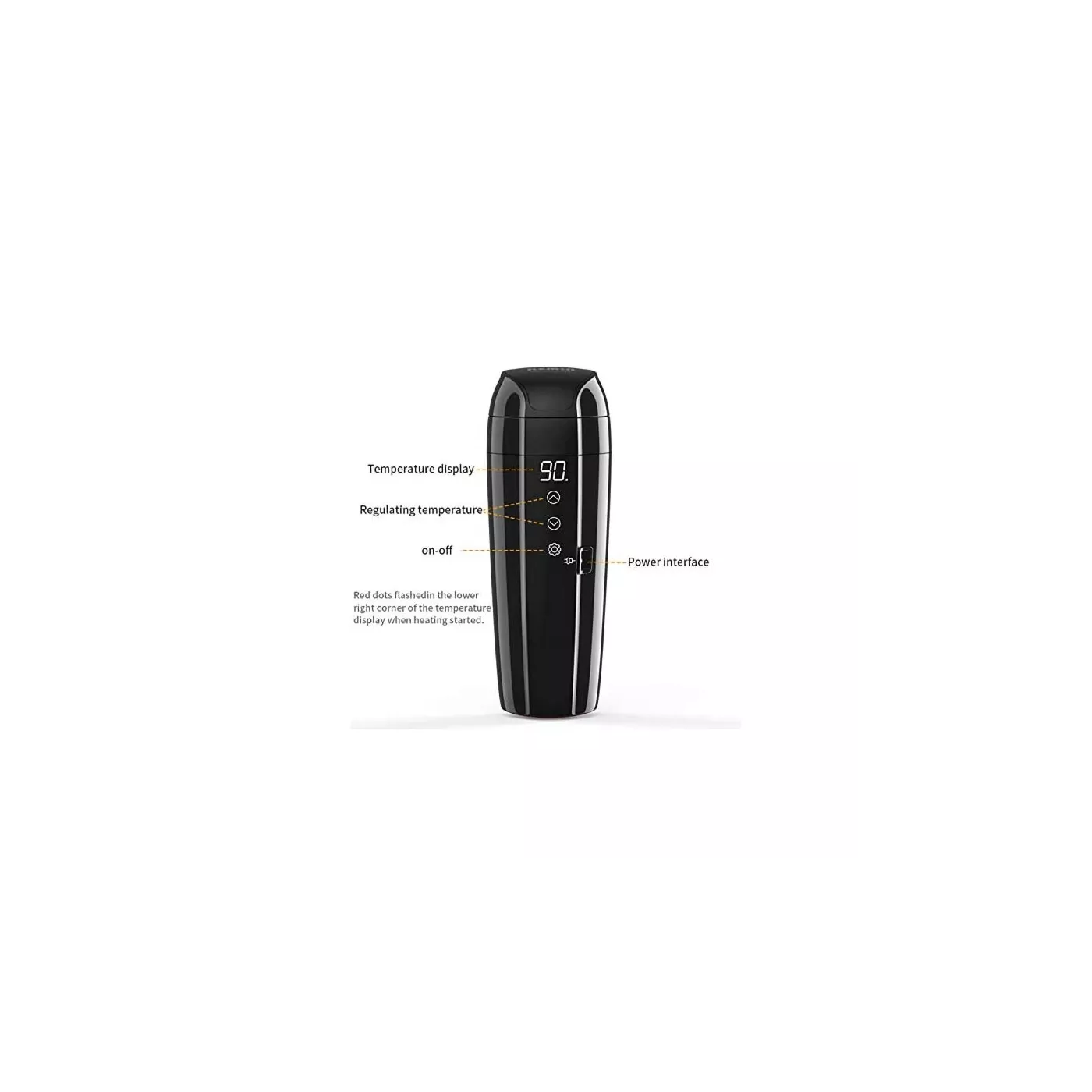 Cupvenient 12V Smart Car Heating Mug - أسود