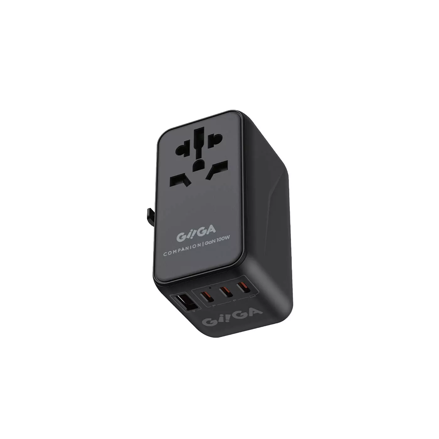 محول السفر GIIGA Companion 100 واط 2USBA 2USBC PD QC - اللون: أسود