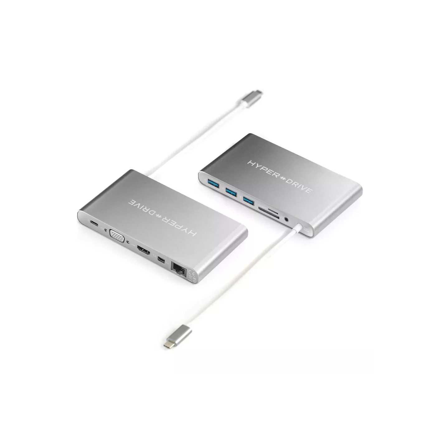 HyperDrive 11-in-1 USB-C Hub (LAN/HDMI/VGA/SD/3× USB-A/USB-C/mDP/AUX) - Gray