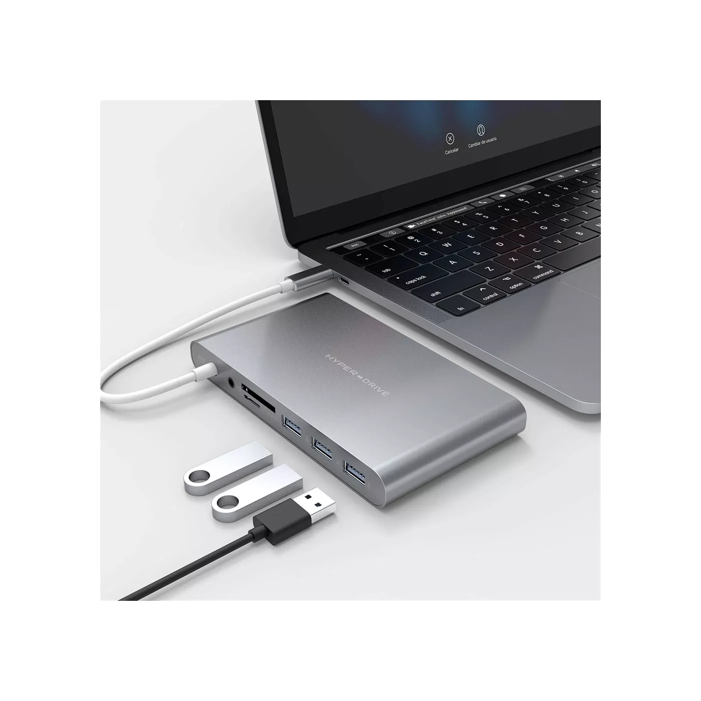 HyperDrive 11-in-1 USB-C Hub (LAN/HDMI/VGA/SD/3× USB-A/USB-C/mDP/AUX) - Gray