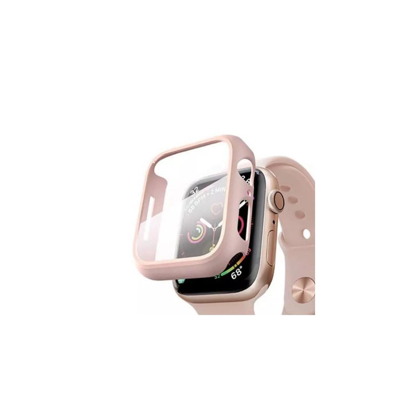 Hyphen Apple Watch Protector Tempered Glass Rose Gold 44mm