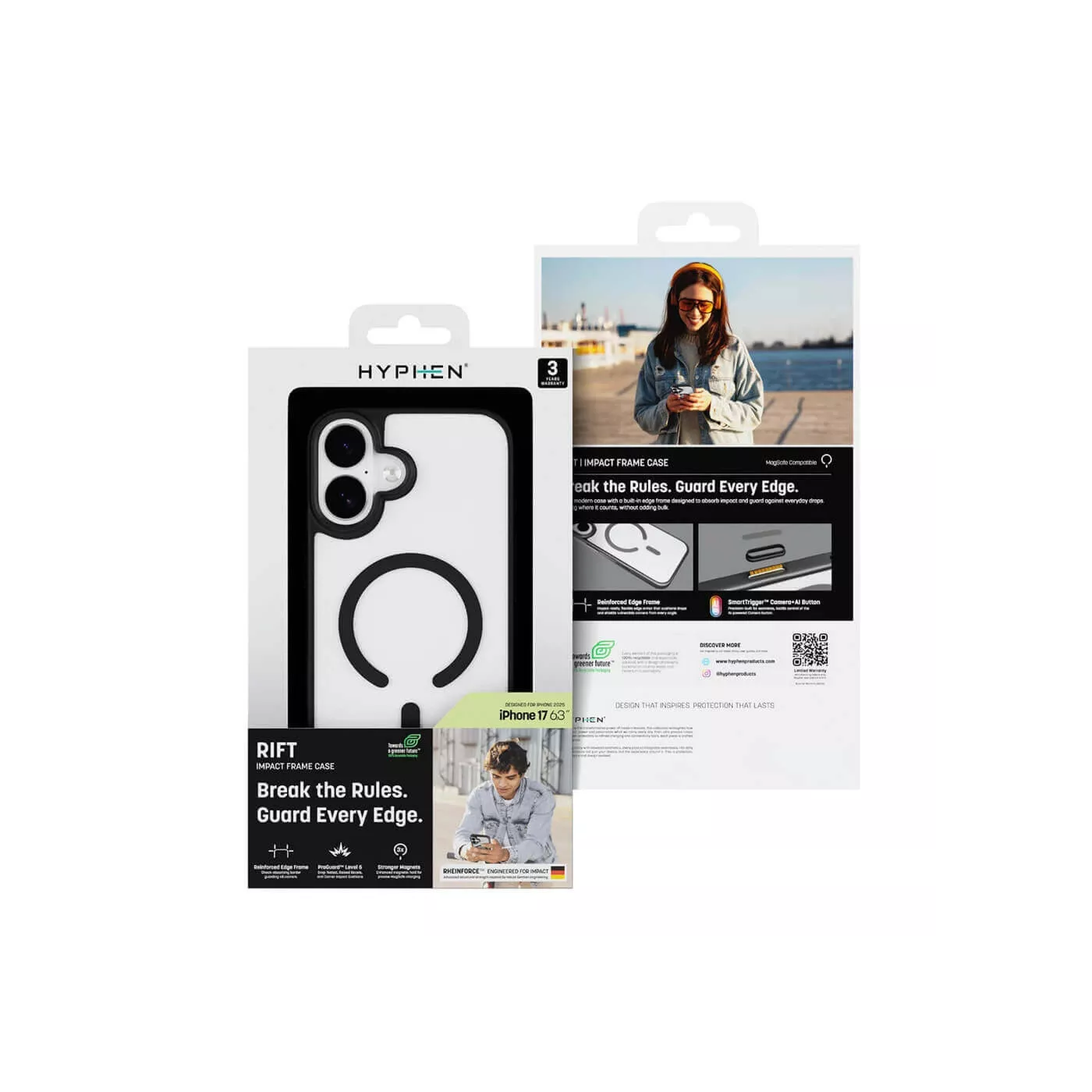 Hyphen Rift Impact MagSafe Frame Case for iPhone 17 - Black